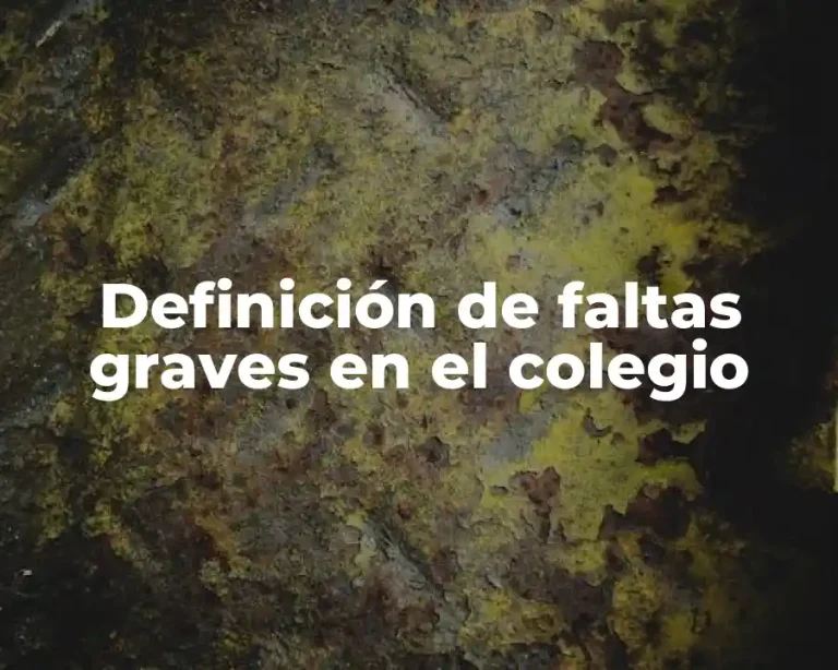 Definición de faltas graves en el colegio