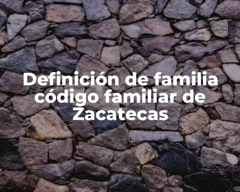 Definición de familia código familiar de Zacatecas