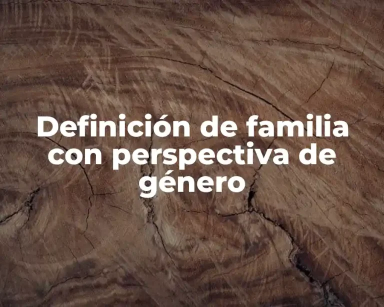 Definición de familia con perspectiva de género