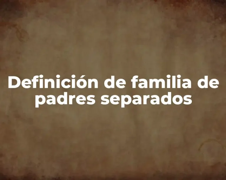 Definición de familia de padres separados