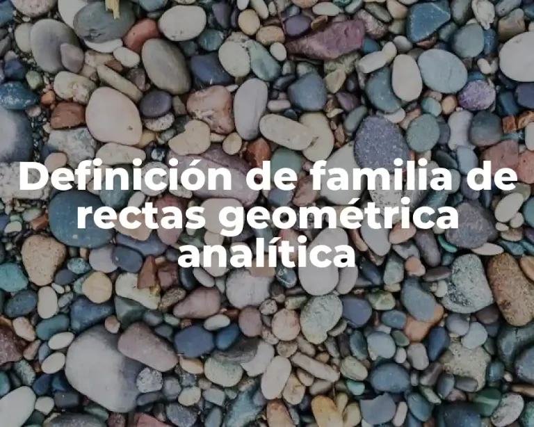 Definición de familia de rectas geométrica analítica