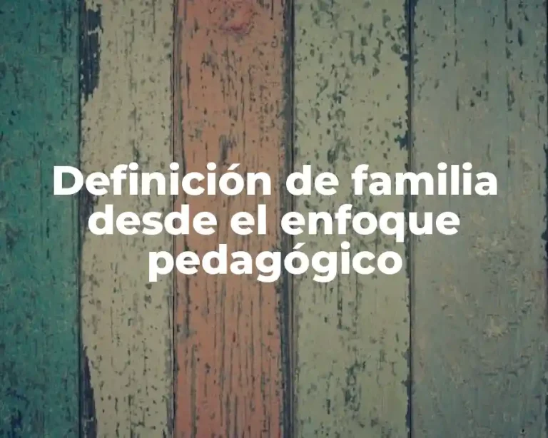 Definición de familia desde el enfoque pedagógico