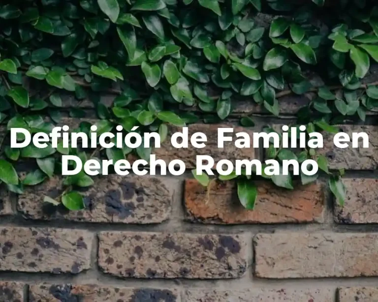 Definición de Familia en Derecho Romano