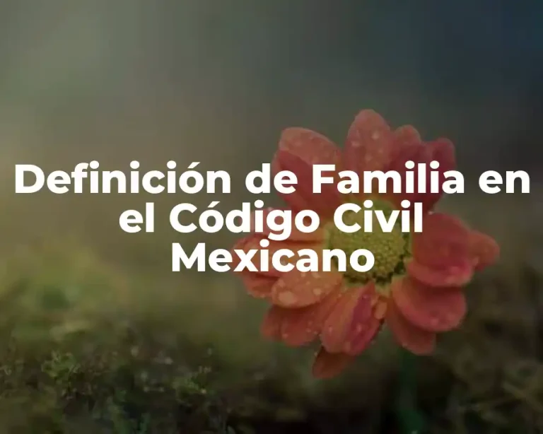 Definición de Familia en el Código Civil Mexicano