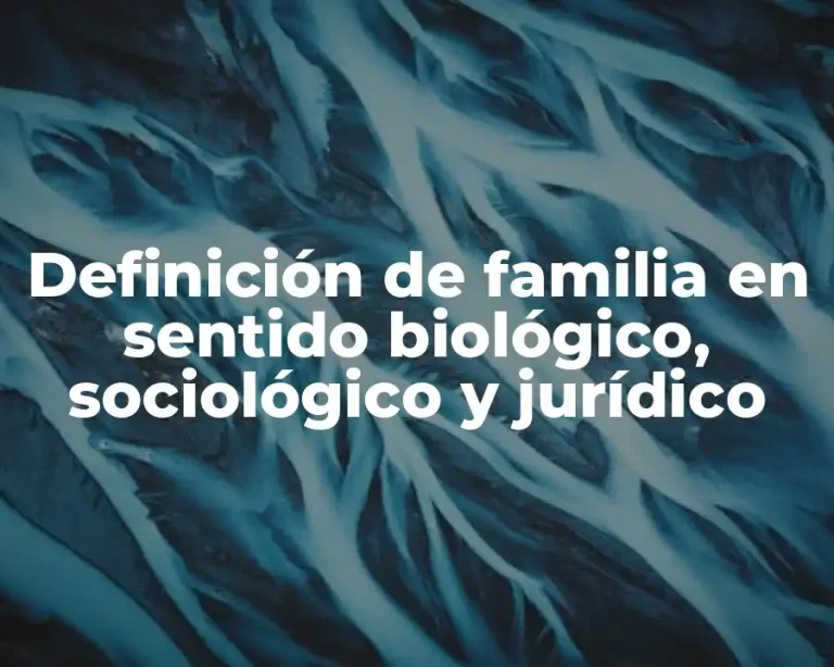 Definición de familia en sentido biológico, sociológico y jurídico