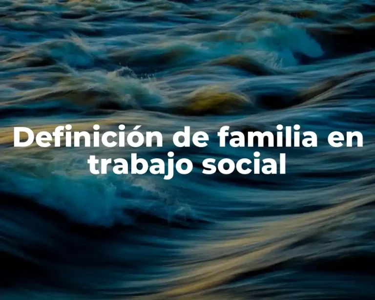 Definición de familia en trabajo social