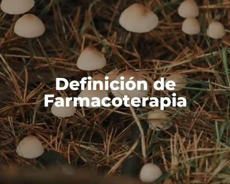 Definición de Farmacoterapia