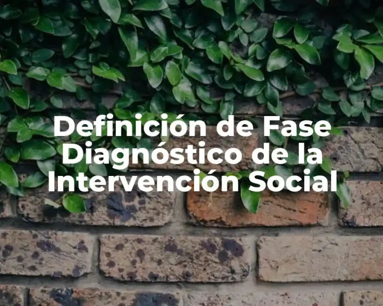Definición de Fase Diagnóstico de la Intervención Social