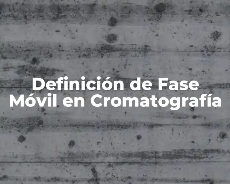 Definición de Fase Móvil en Cromatografía
