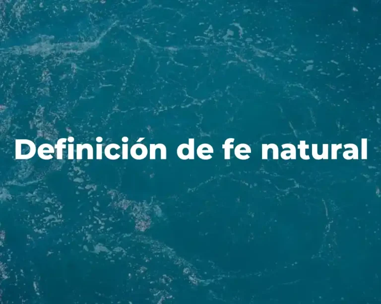 Definición de fe natural