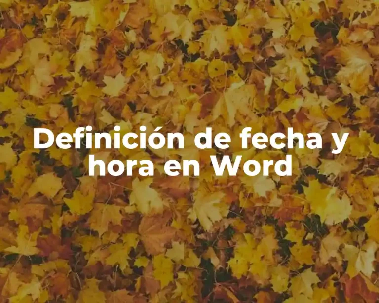 Definición de fecha y hora en Word