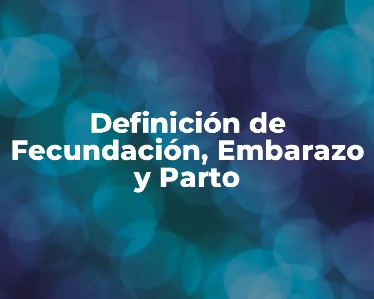 Definición de Fecundación, Embarazo y Parto