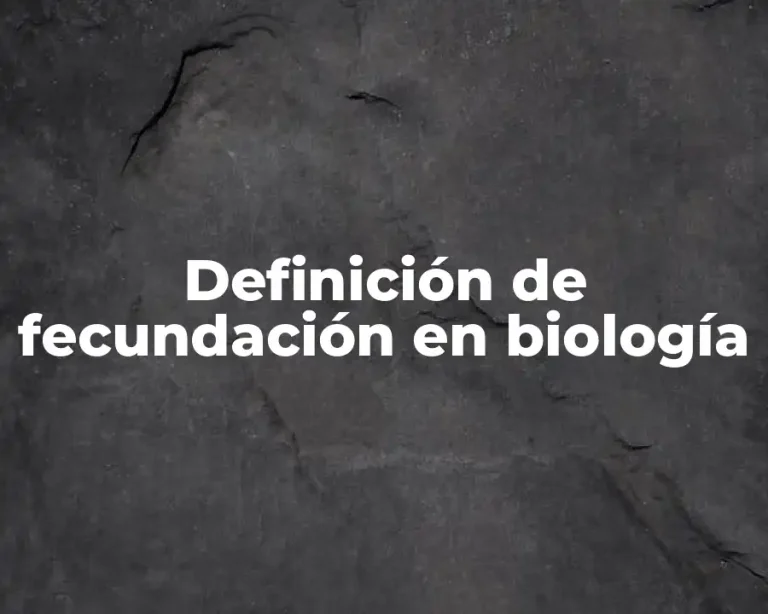 Definición de fecundación en biología