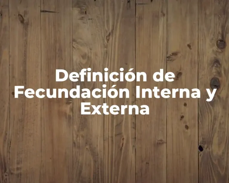 Definición de Fecundación Interna y Externa
