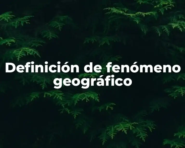 Definición de fenómeno geográfico