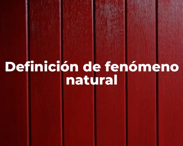 Definición de fenómeno natural