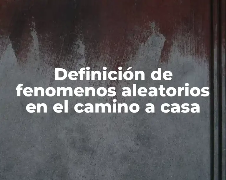 Definición de fenomenos aleatorios en el camino a casa