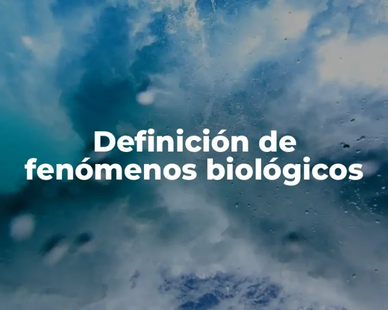 Definición de fenómenos biológicos