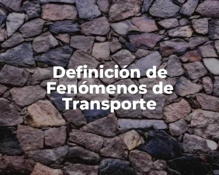 Definición de Fenómenos de Transporte