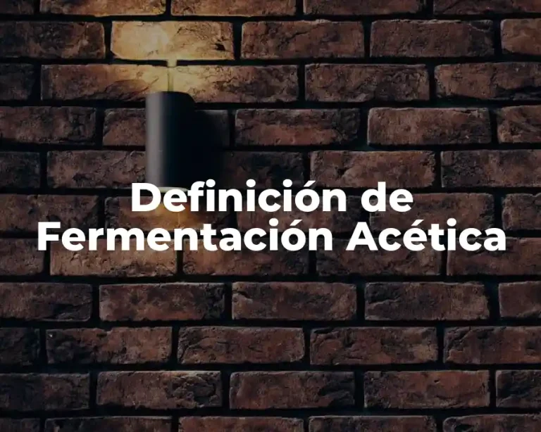 Definición de Fermentación Acética