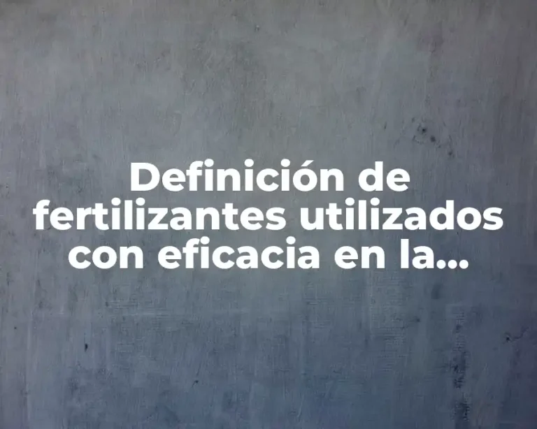 Definición de fertilizantes utilizados con eficacia en la actualidad