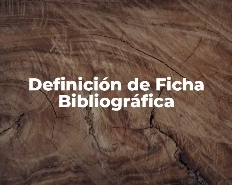 Definición de Ficha Bibliográfica