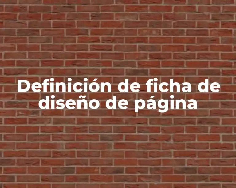 Definición de ficha de diseño de página