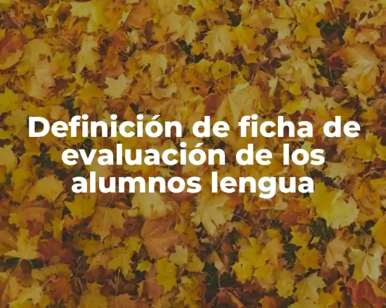Definición de ficha de evaluación de los alumnos lengua