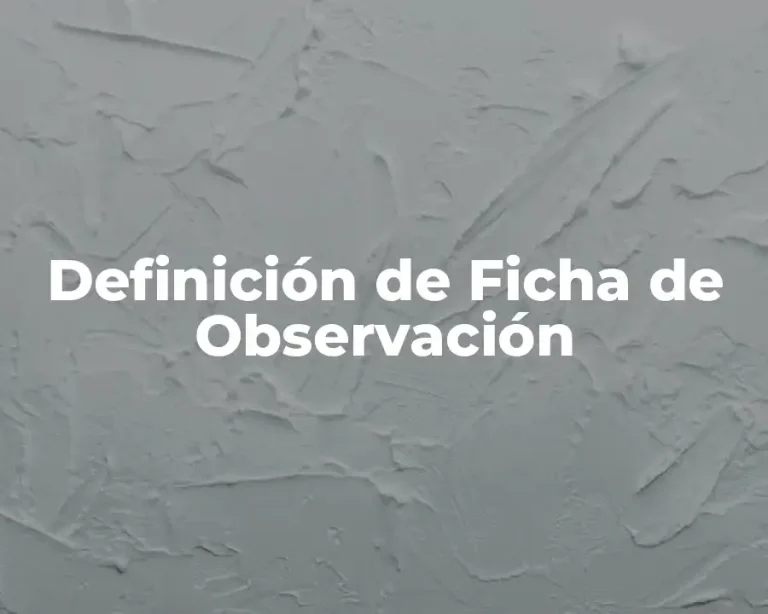 Definición de Ficha de Observación