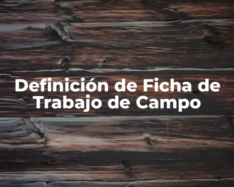 Definición de Ficha de Trabajo de Campo
