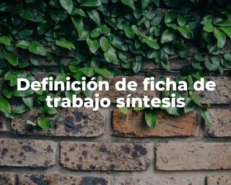 Definición de ficha de trabajo síntesis