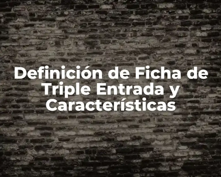 Definición de Ficha de Triple Entrada y Características