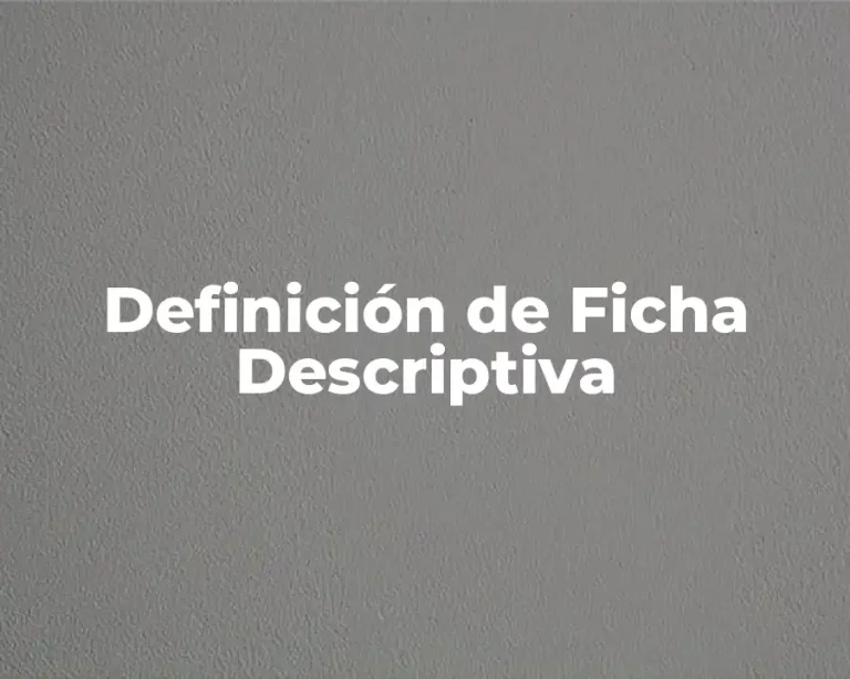 Definición de Ficha Descriptiva