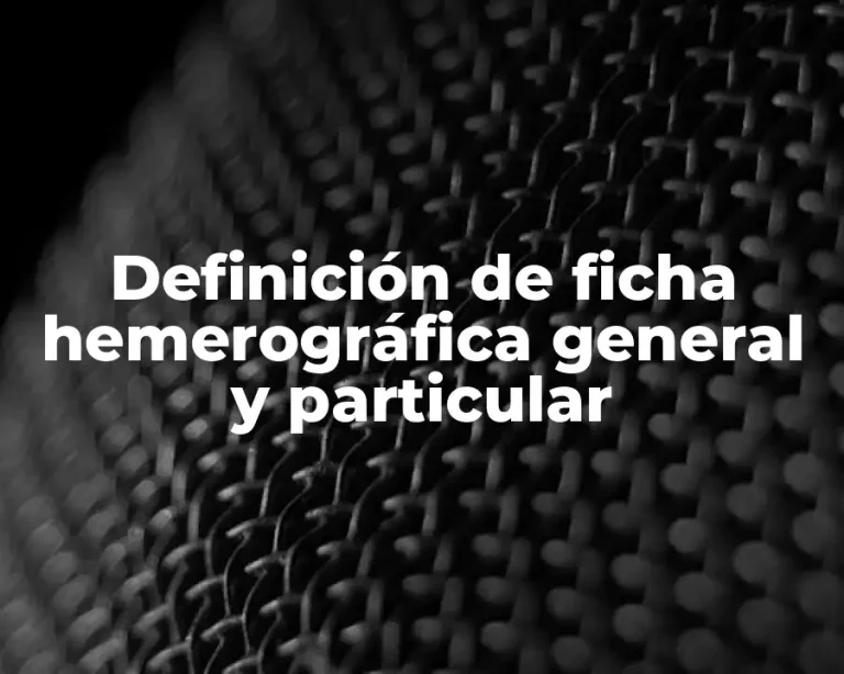 Definición de ficha hemerográfica general y particular