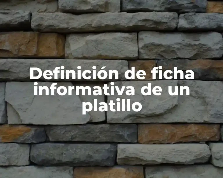 Definición de ficha informativa de un platillo