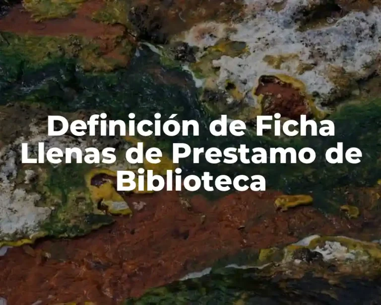 Definición de Ficha Llenas de Prestamo de Biblioteca