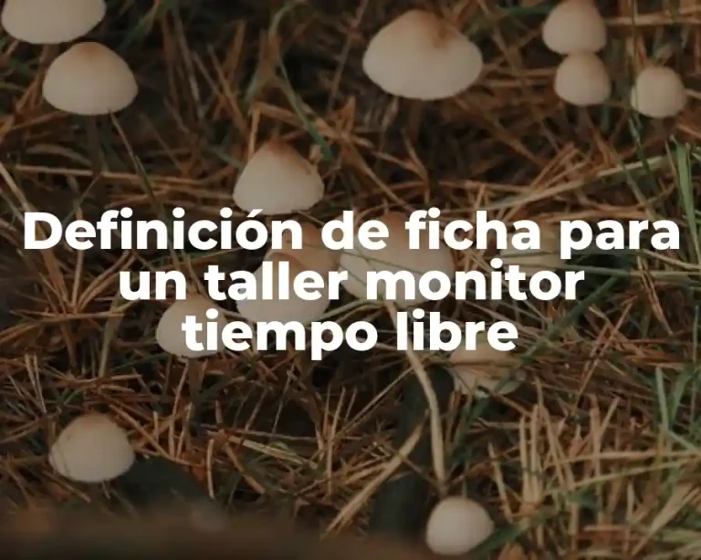 Definición de ficha para un taller monitor tiempo libre