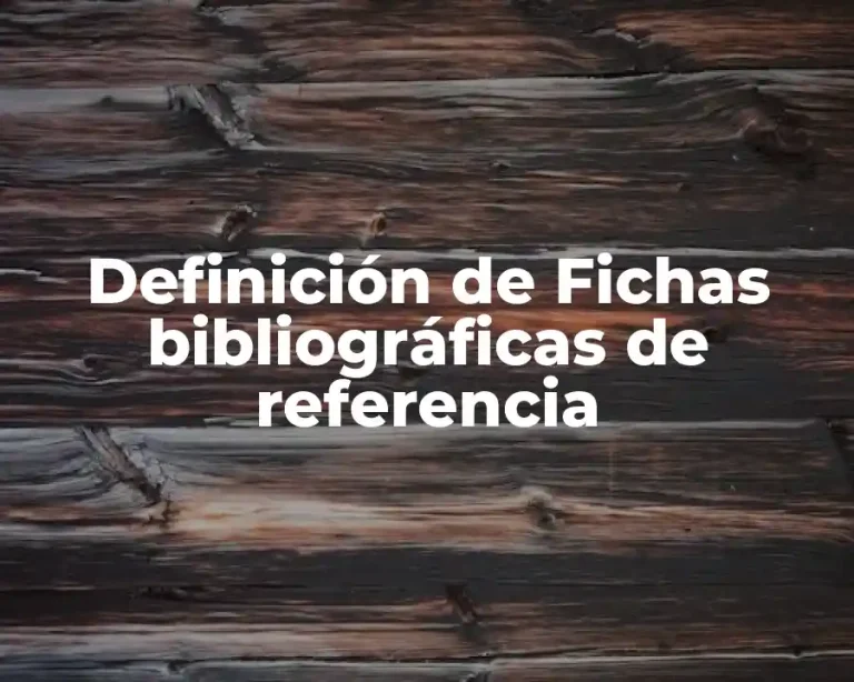 Definición de Fichas bibliográficas de referencia