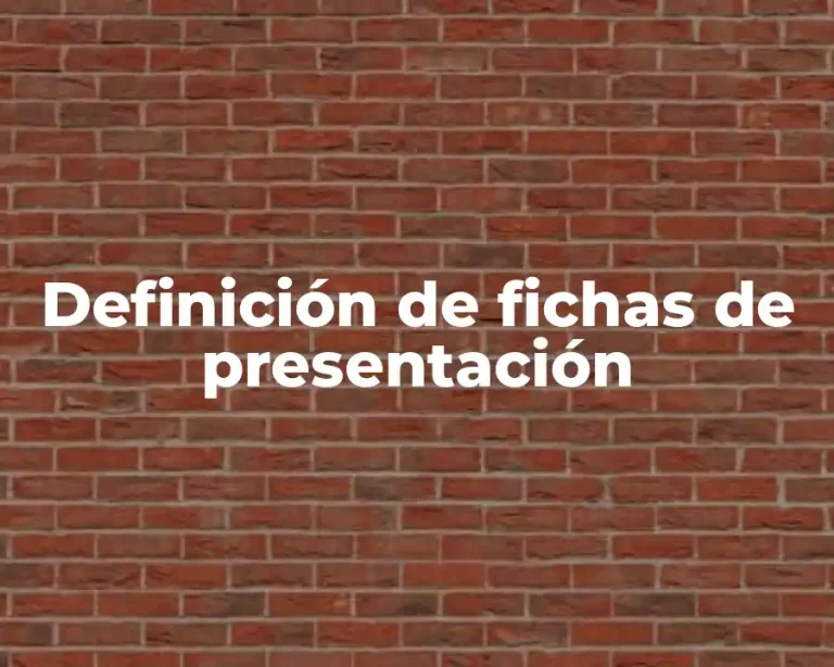 Definición de fichas de presentación