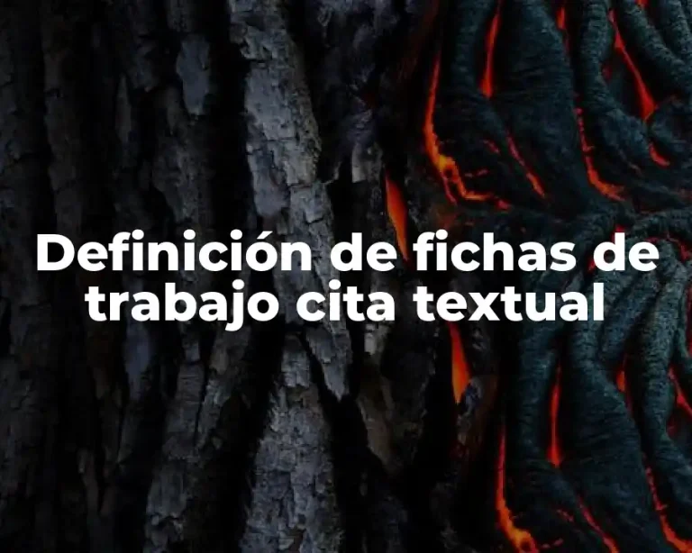 Definición de fichas de trabajo cita textual