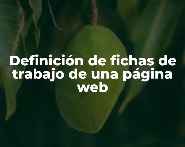 Definición de fichas de trabajo de una página web