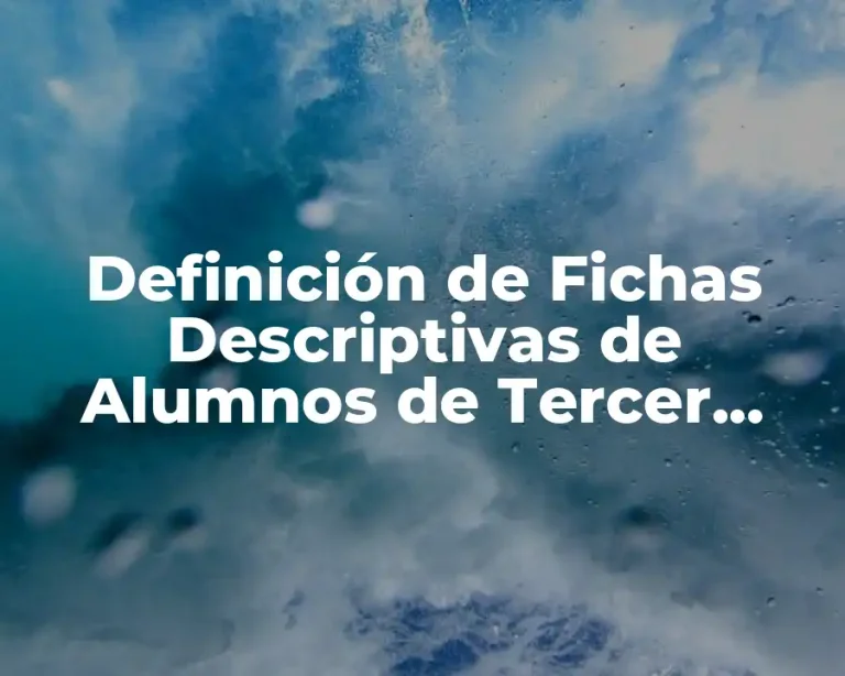 Definición de Fichas Descriptivas de Alumnos de Tercer Grado