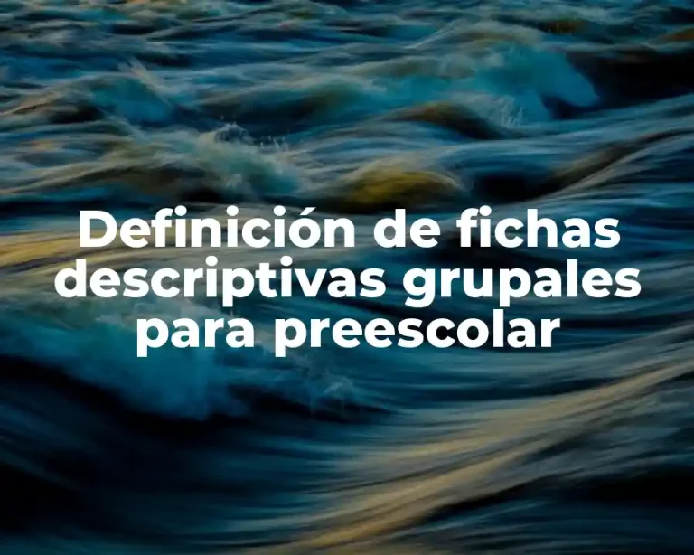 Definición de fichas descriptivas grupales para preescolar