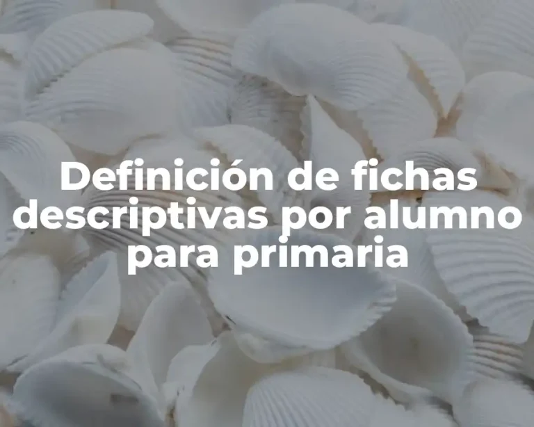 Definición de fichas descriptivas por alumno para primaria