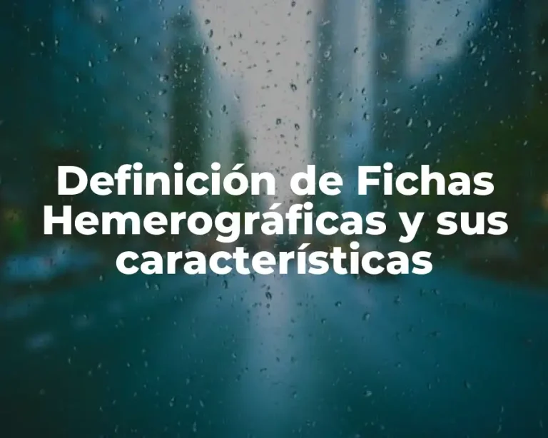 Definición de Fichas Hemerográficas y sus características