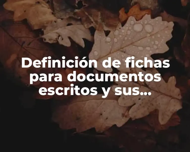 Definición de fichas para documentos escritos y sus características