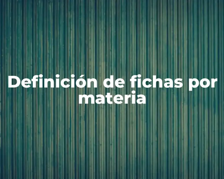 Definición de fichas por materia