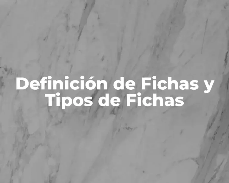 Definición de Fichas y Tipos de Fichas