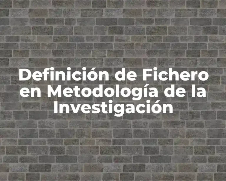 Definición de Fichero en Metodología de la Investigación