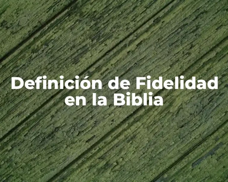 Definición de Fidelidad en la Biblia